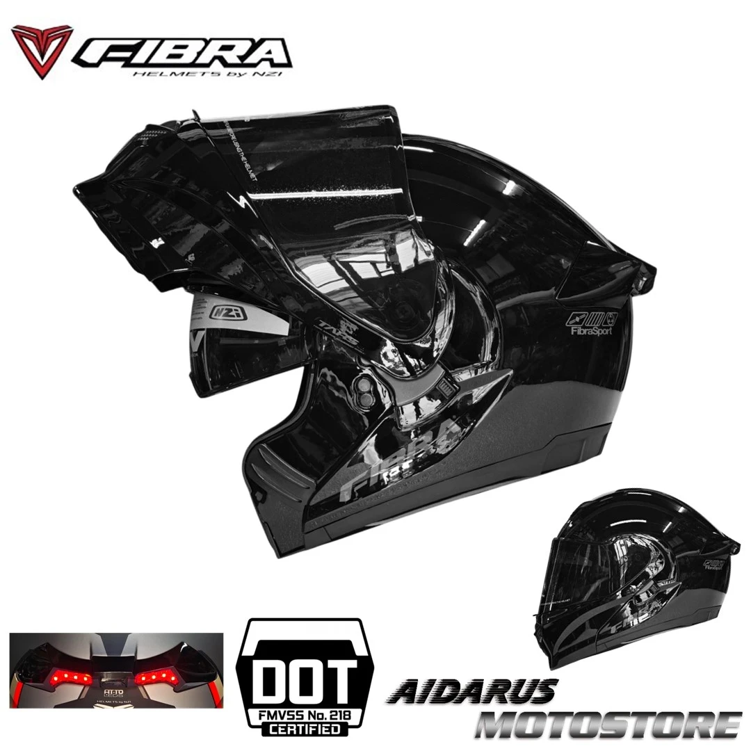 CASCO FIBRA ATTO DUO LEDS NEGRO BRILLO