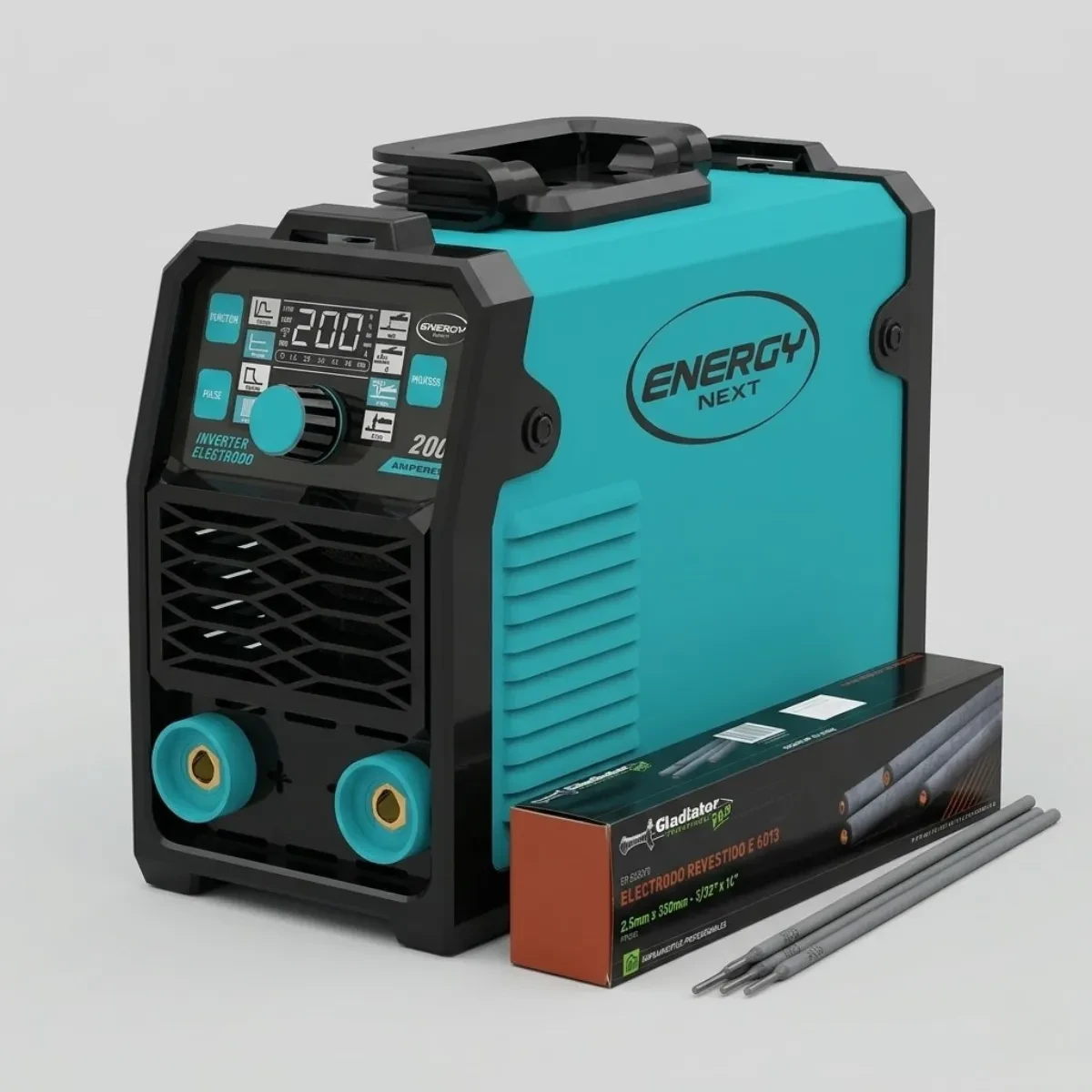 Soldadora Inverter Led 200a Mma + Electrodo 6013 2.5mm X 1kg