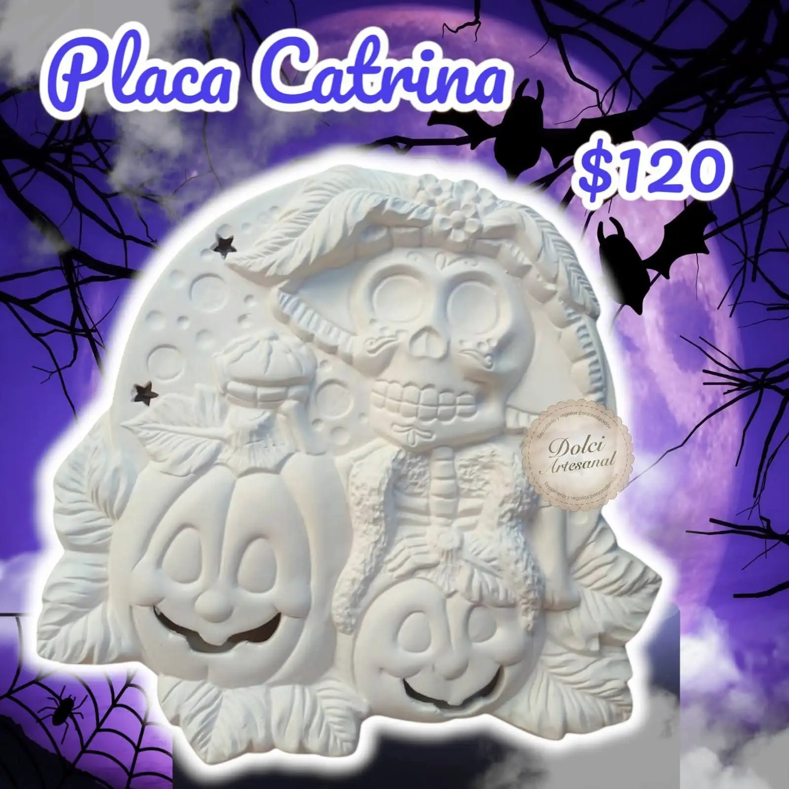 Placa de pared catrina 