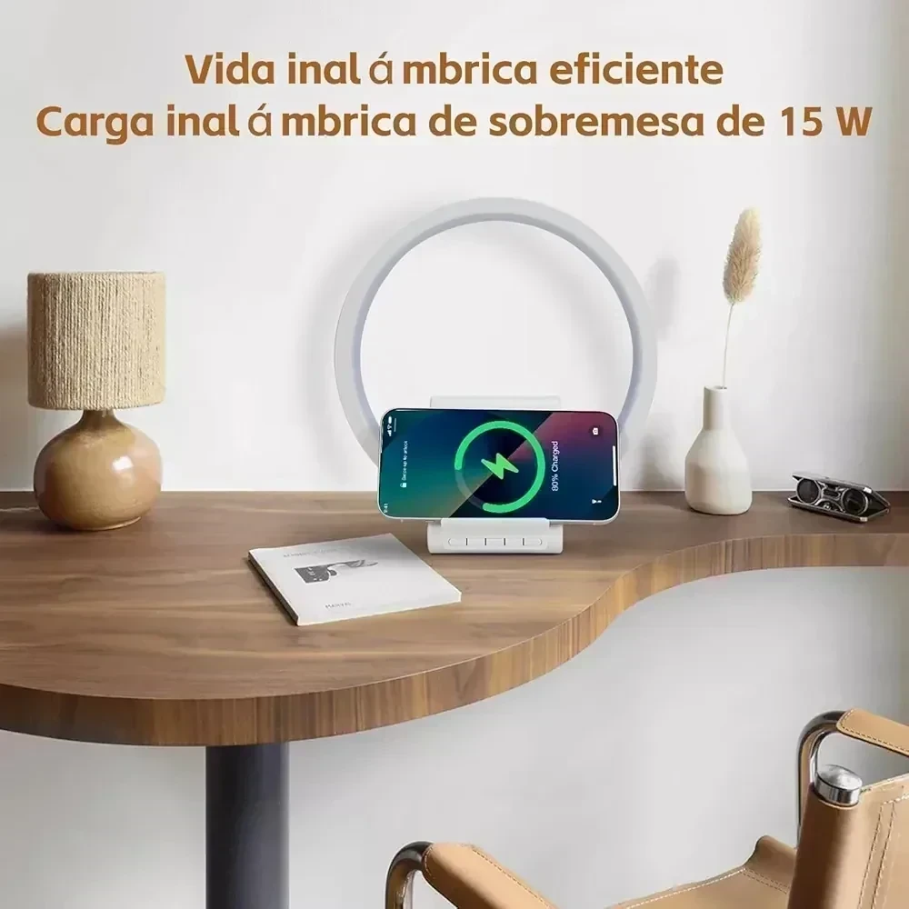 PARLANTE LAMPARA ARO LUZ LED  2