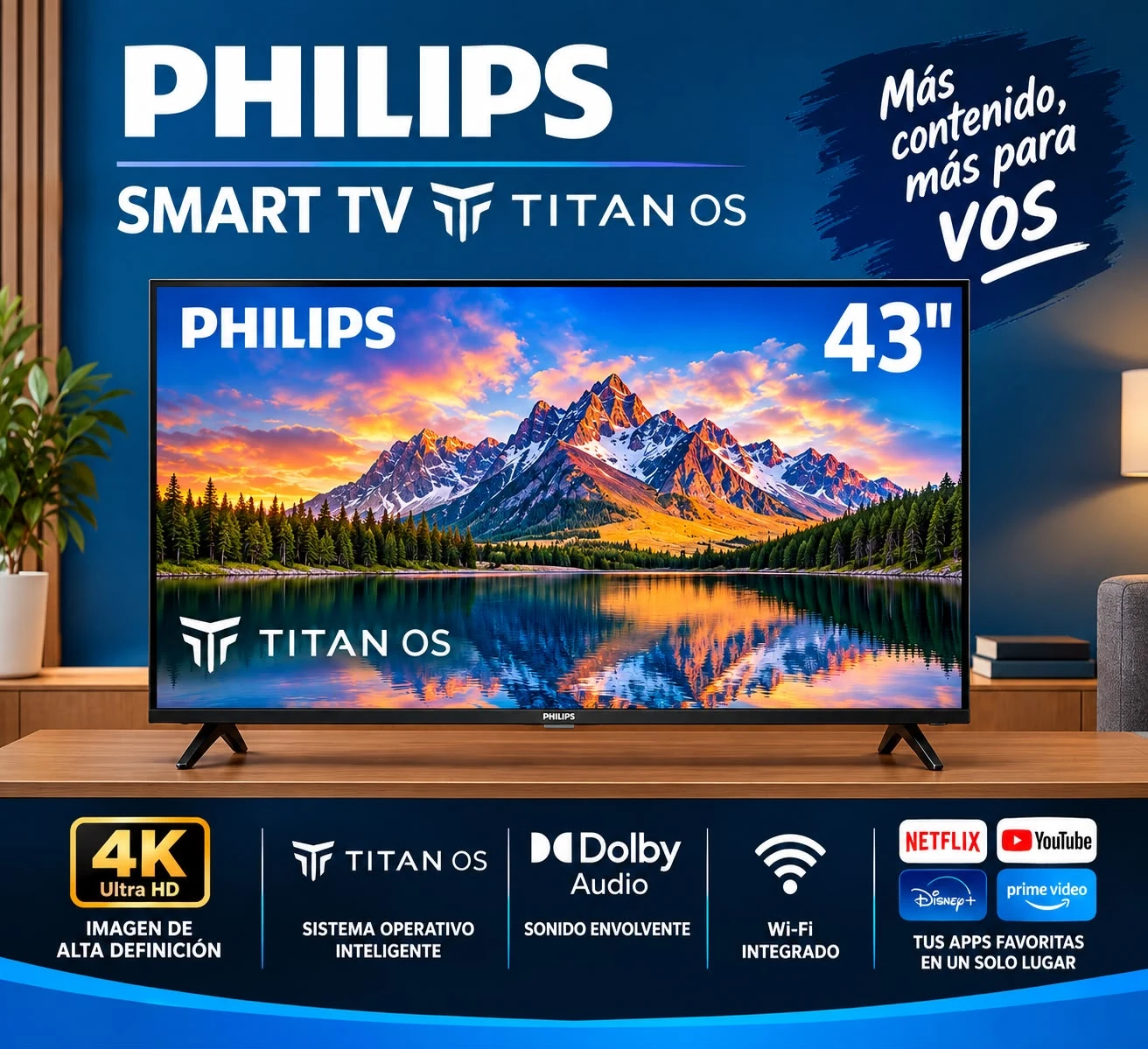 Smart Tv Philips 43" Titan Os