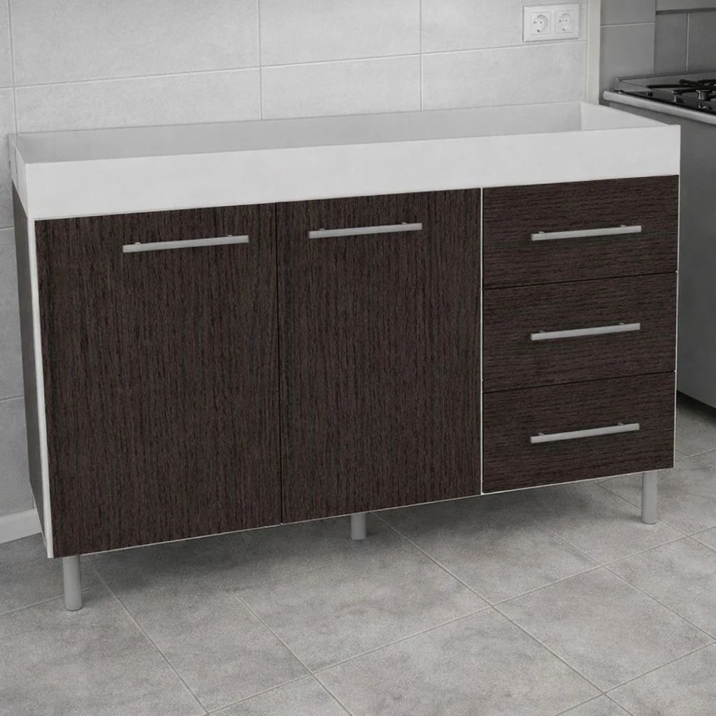 BAJO MESADA ORLANDI 1.20M COLOR WENGUE/BLANCO
