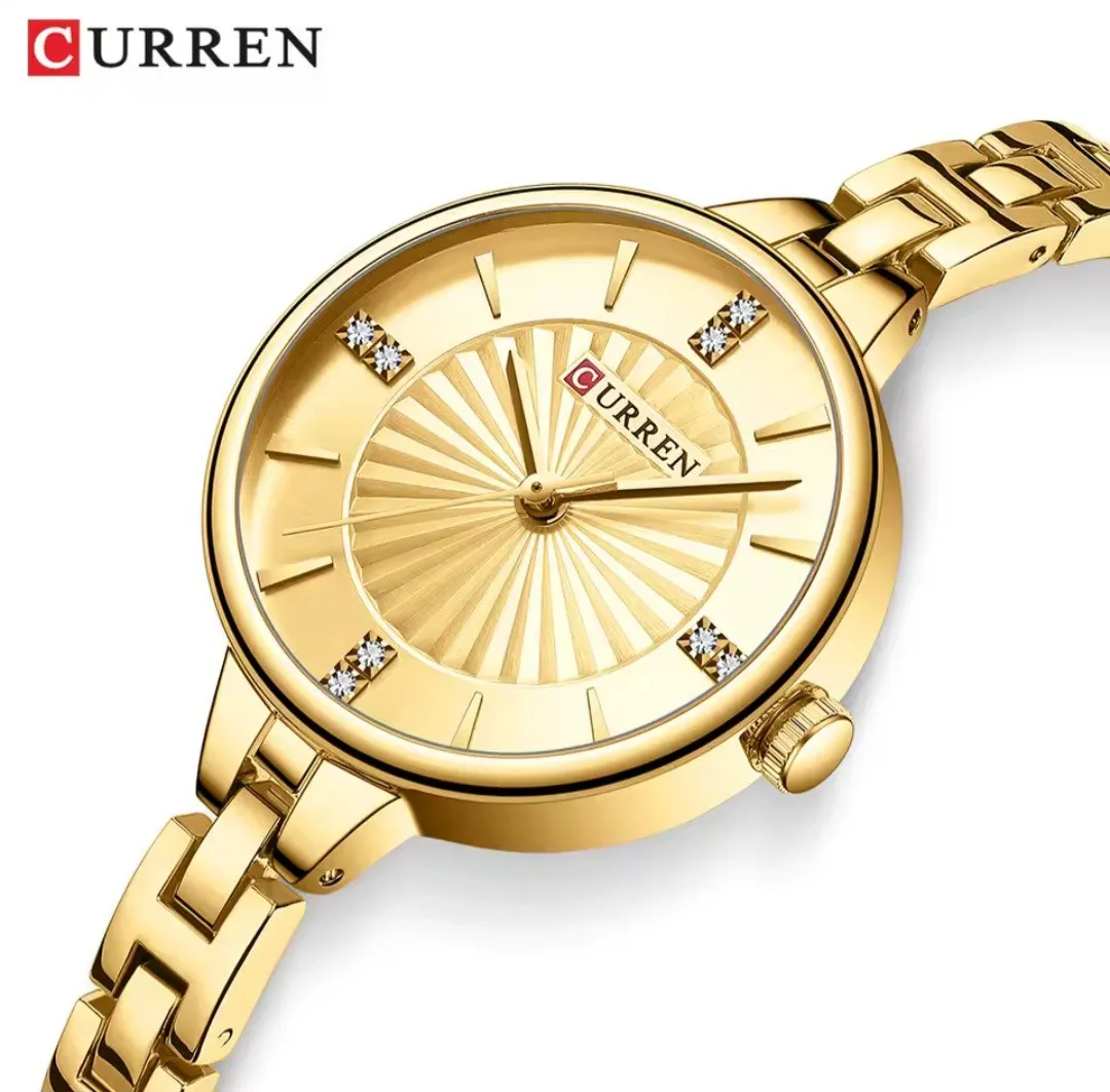Reloj Curren Original Acero Análogo C9097L Dorado Fondo Dorado