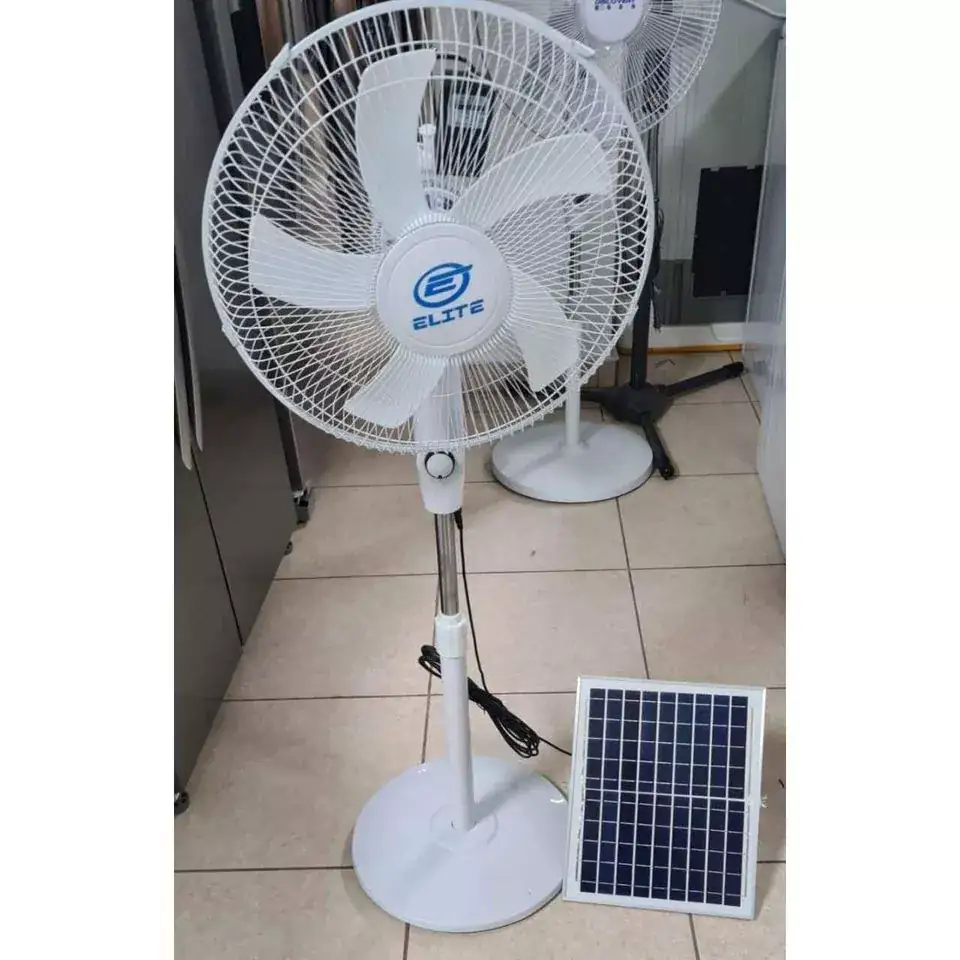 Abanico de 16 pulgadas con panel solar y bateria incluida 2