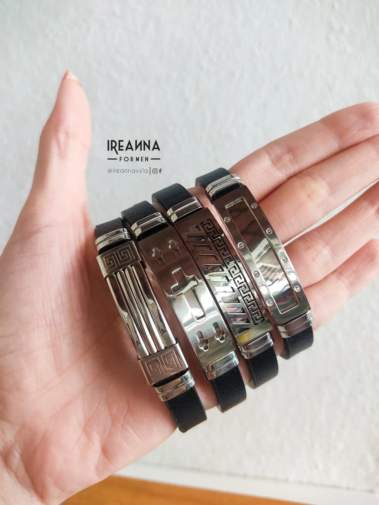 Pulseras cuero con acero  3