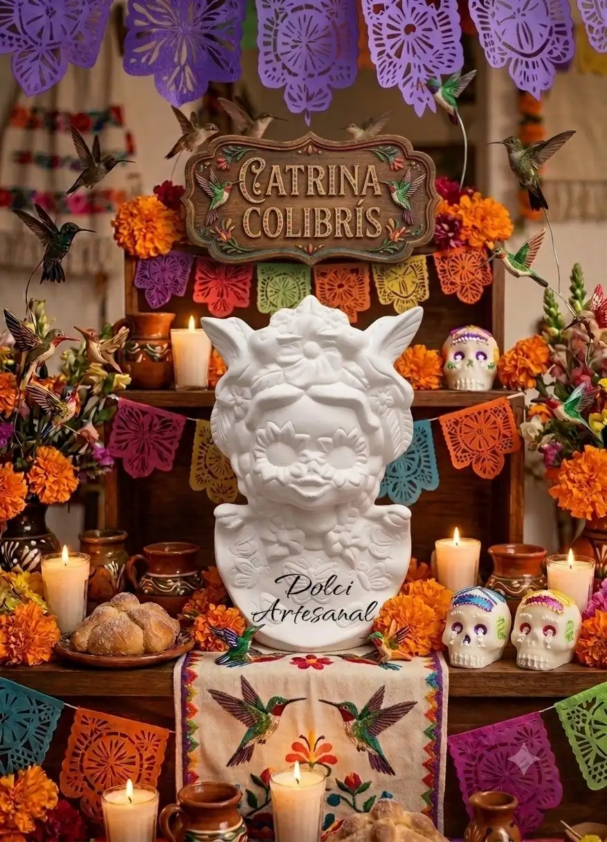 Catrina ajolote & colibrí  2
