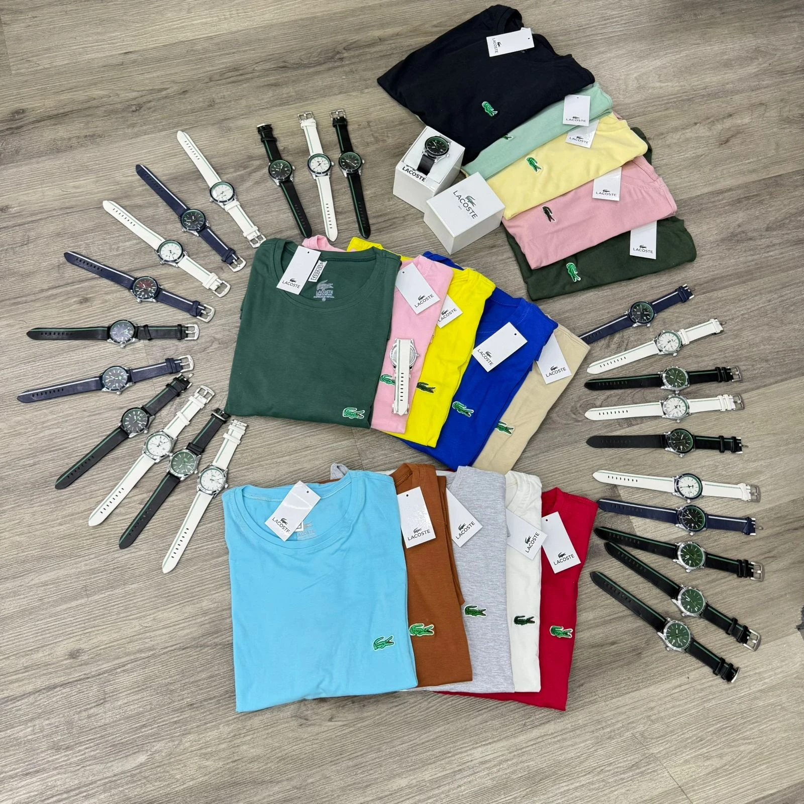 Kit la Coste X5 Camisetas 1 Reloj Obsequio  3