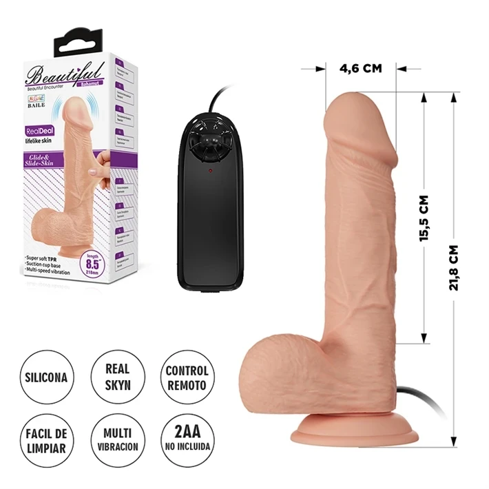 Bahamut - Dildo con vibracion de textura pellizcable con sopap 