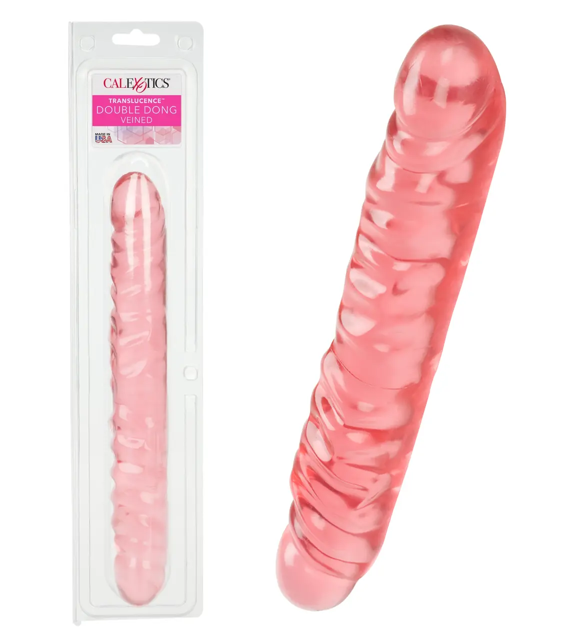 Veined Double Dong 12" - Pink