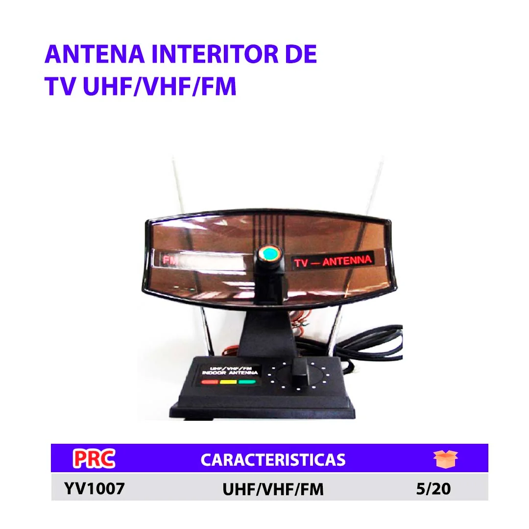 ANTENA INTERITOR DE TV UHF/VHF/FM 
