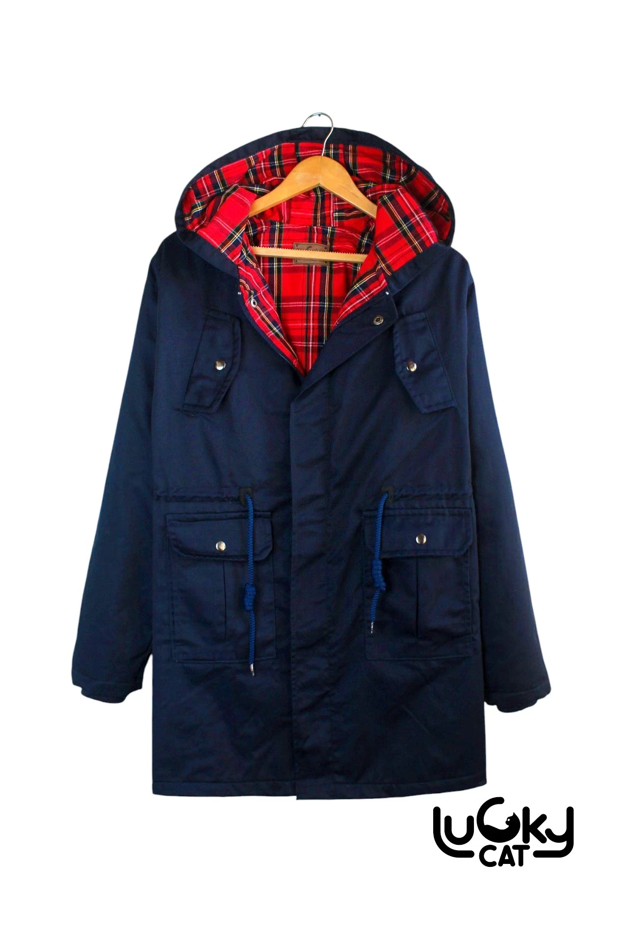 Chaqueta tipo parka azul oscuro 