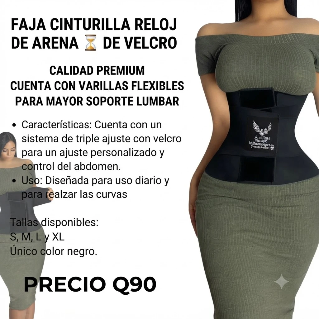 FAJA CINTURILLA RELOJ DE ARENA DE VELCRO 