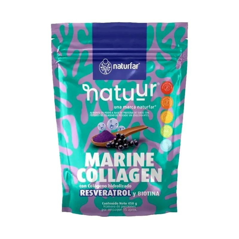 Colágeno Marino + Resveratrol x 450gms Naturfar
