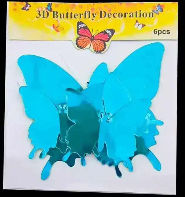 Adorno mariposa espejada lisa x 6 unidades  3