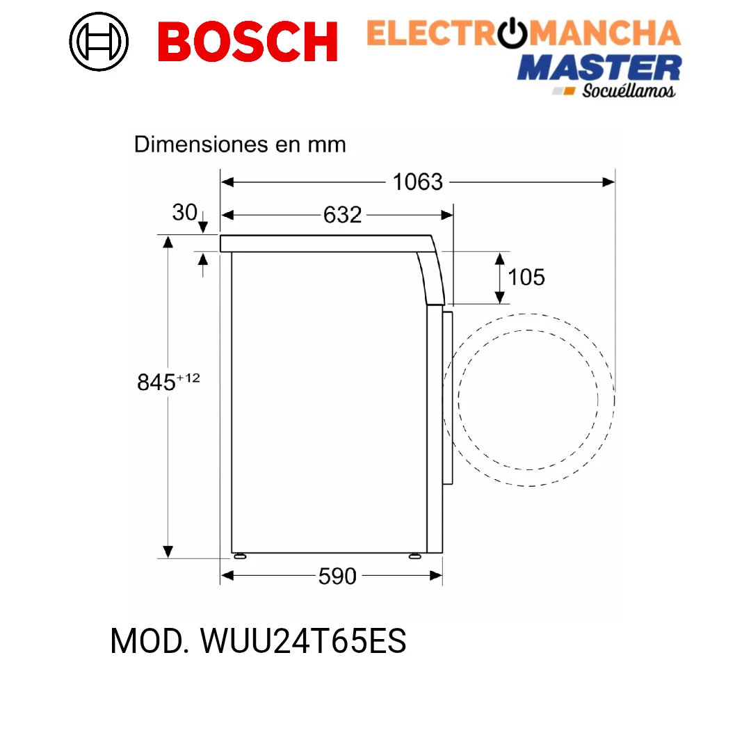LAVADORA BOSCH WUU24T65ES 9 KILOS 1200 RPM. CLASE A 10