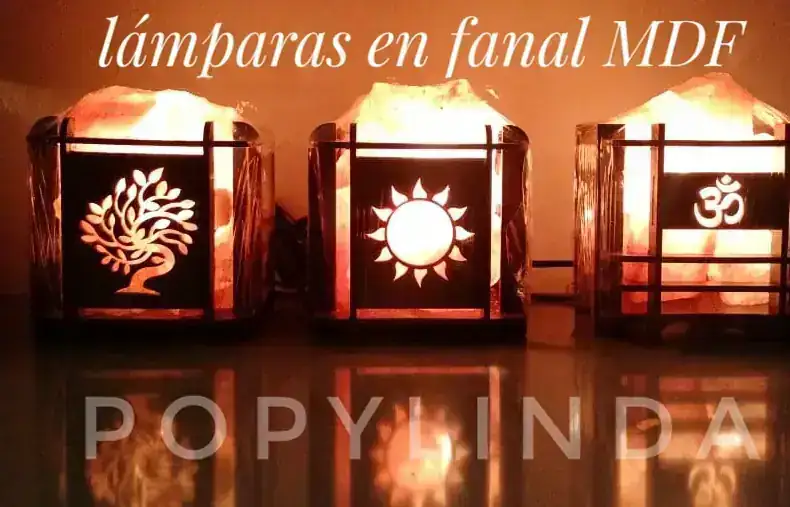 Lámparas de sal en caja mdf