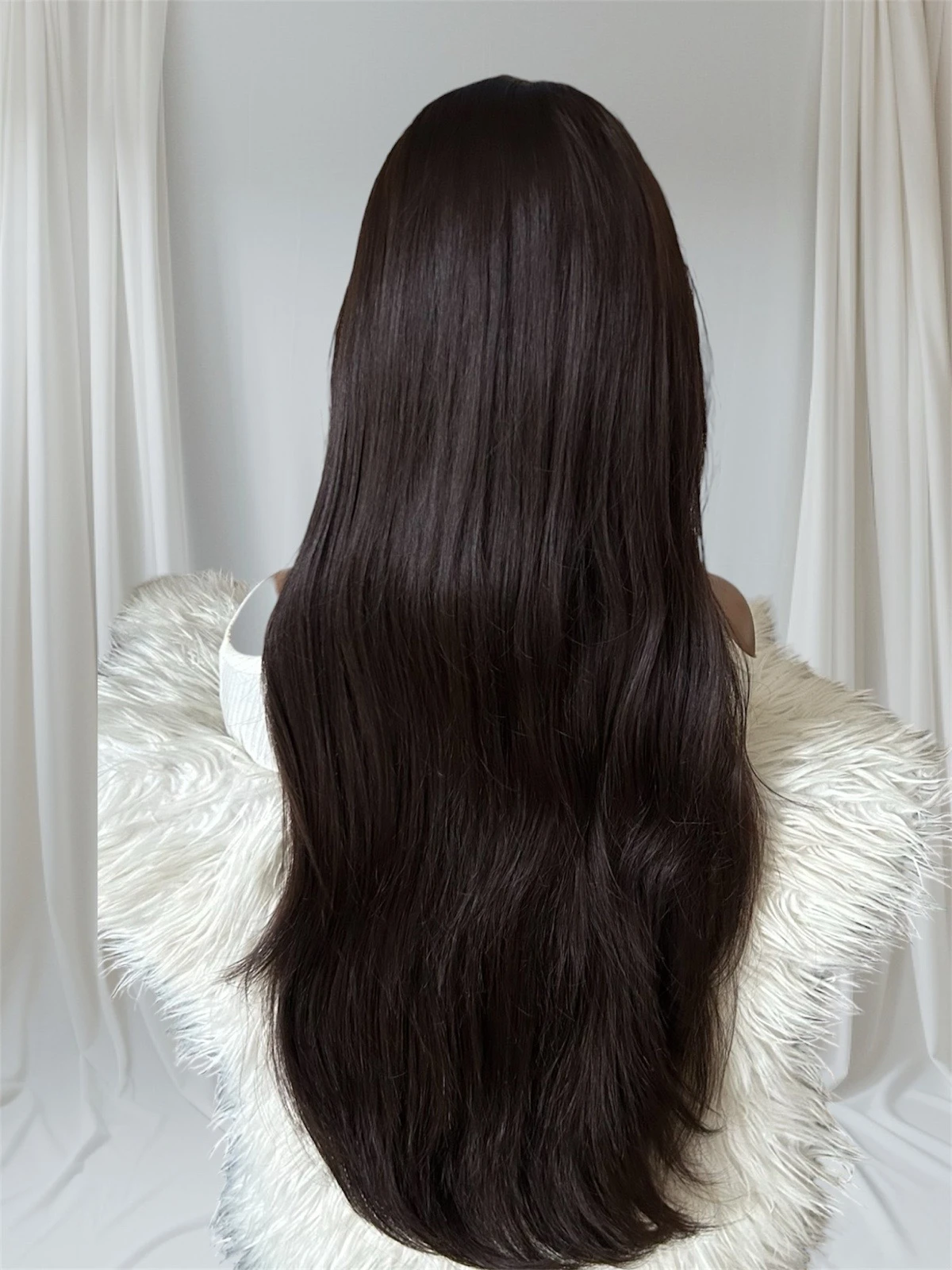 Peluca semi natural de 32 pulgadas, frontal lace 13x4 2