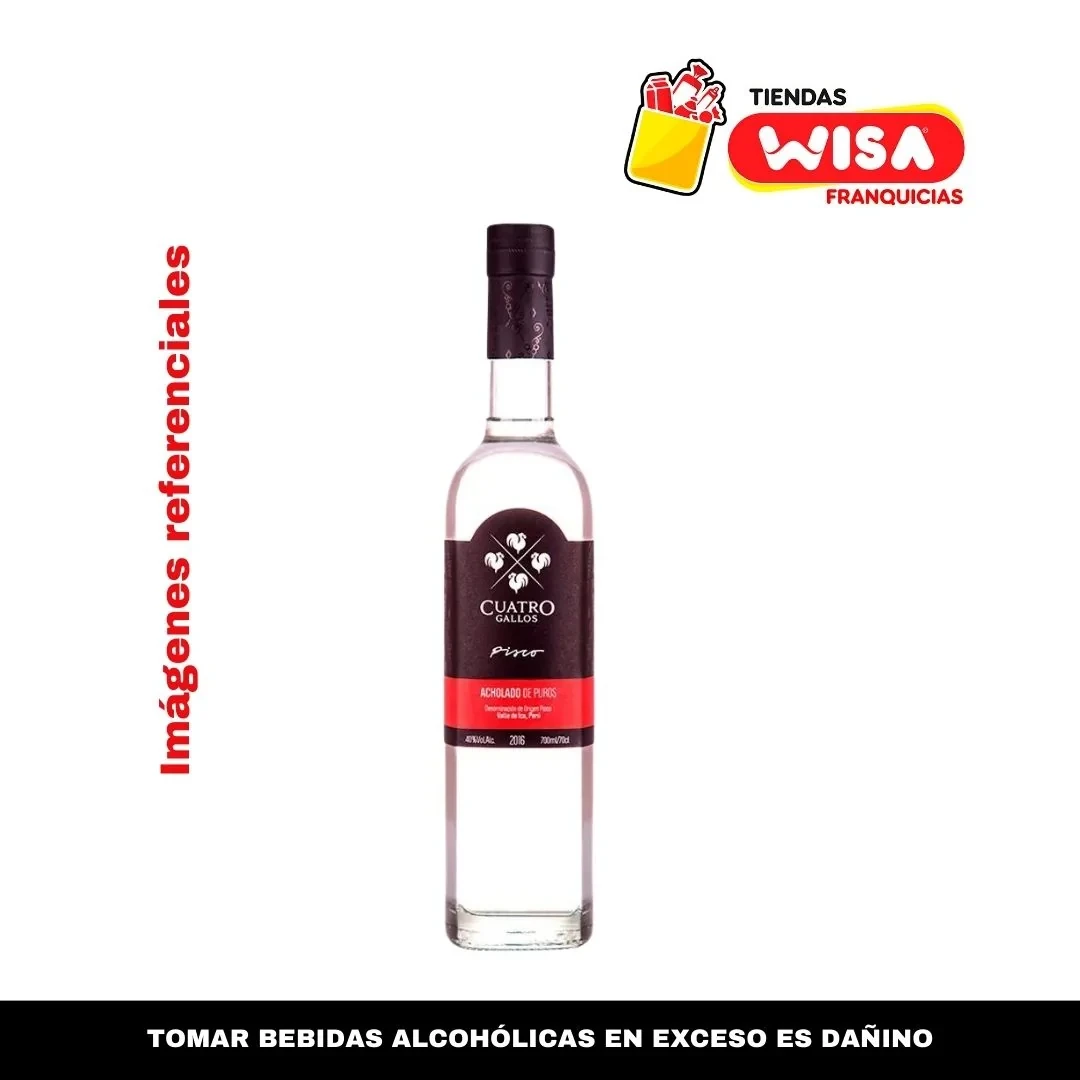 Pisco Cuatro Gallos Acholado 700 ML