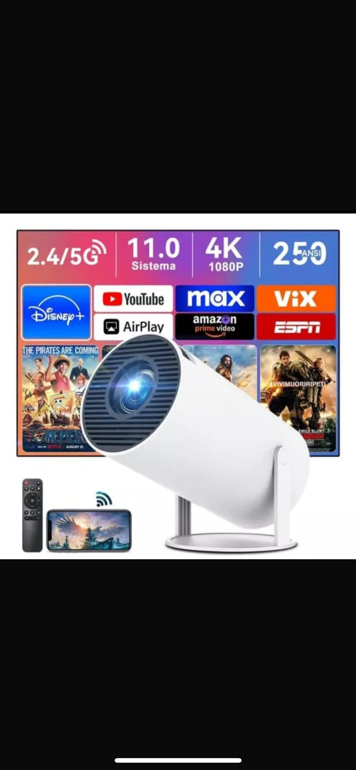 PROYECTOR LUO WIRELESS HDMI USB PORTATIL CONTROL 2