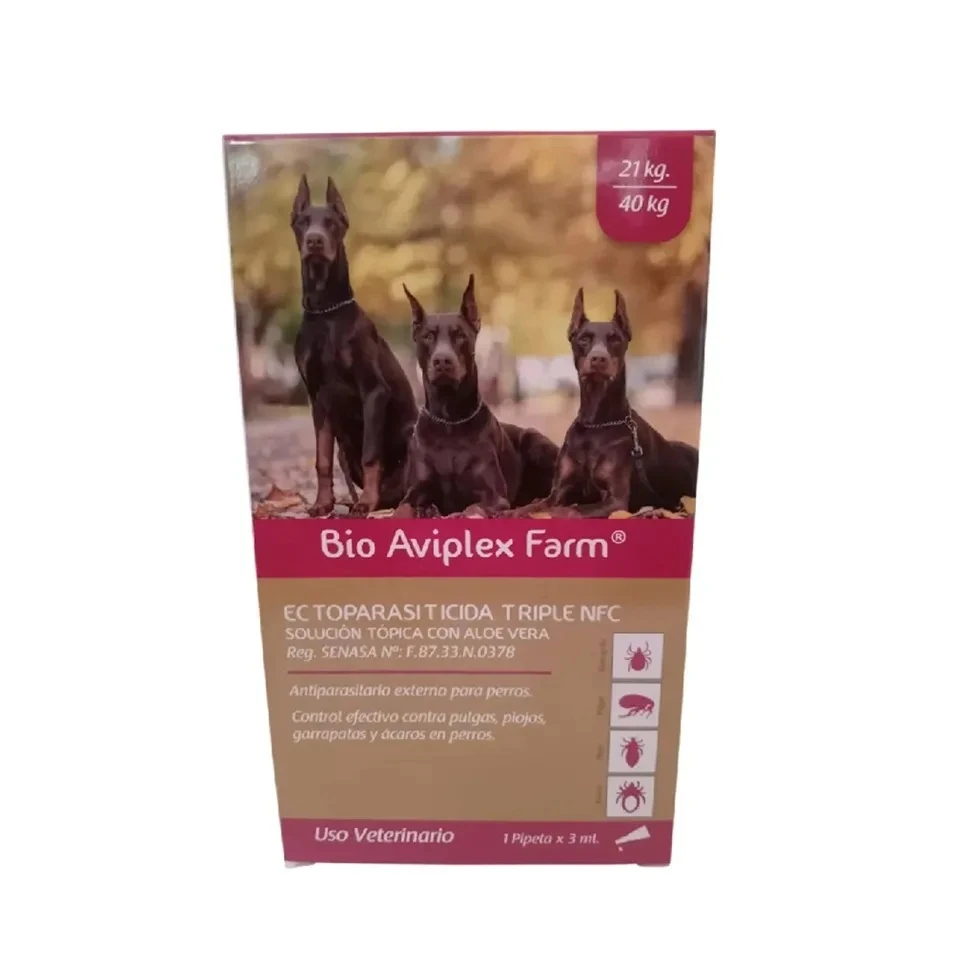 Antiparasitario Externo En Pipeta Para Perros De 21 A 40kg. Bio Aviplex Farm