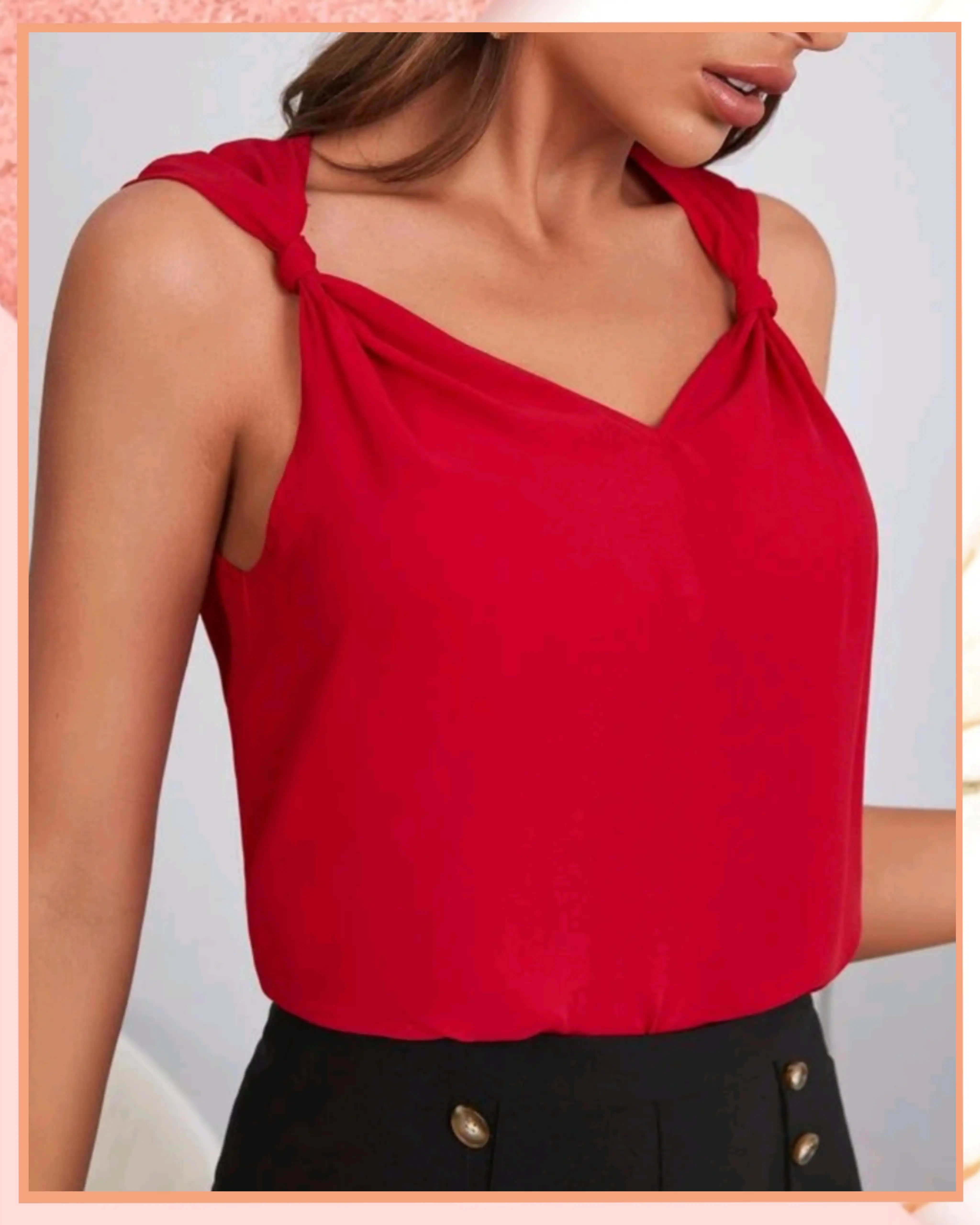 XL - Blusa con nudos en tiro