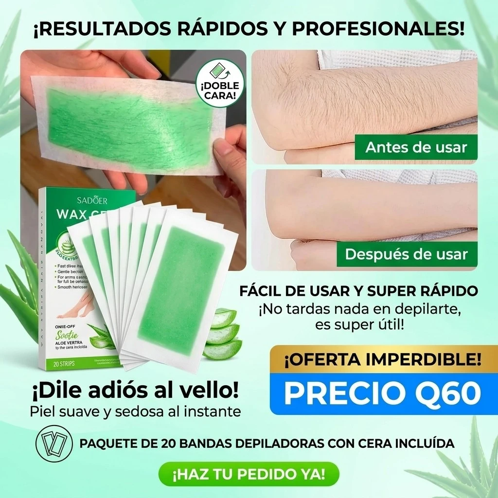 BANDAS DEPILADORA CON CERA