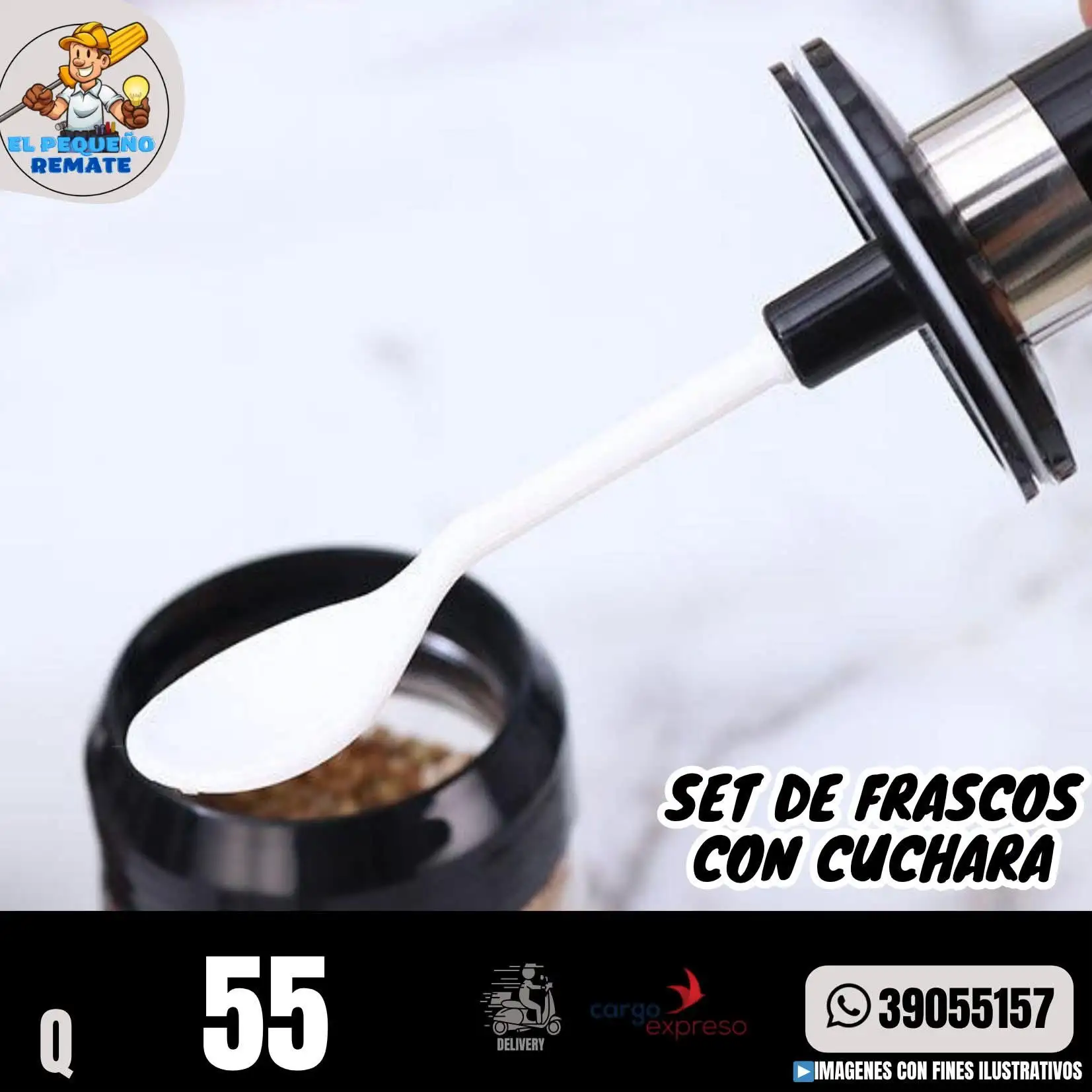 SET DE FRASCOS CON CUCHARA  4
