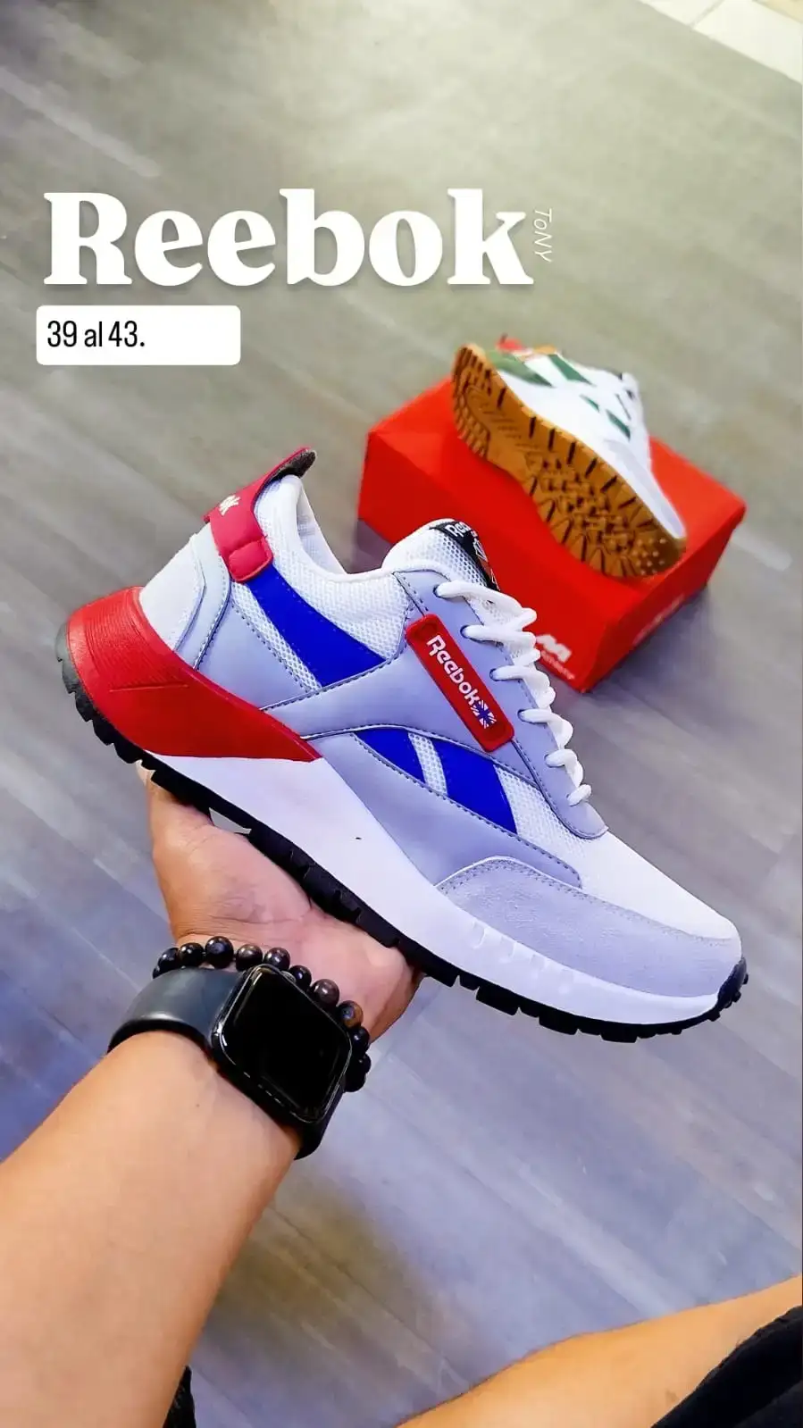 Reebok  Classic 2400 "White Boundless Blue Black" ( hombre)