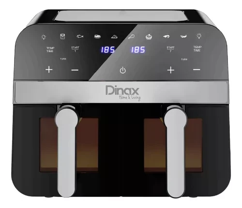 Freidora De Aire Dinax Doble Ventana Antiadherente 11 Litros 1800w 2