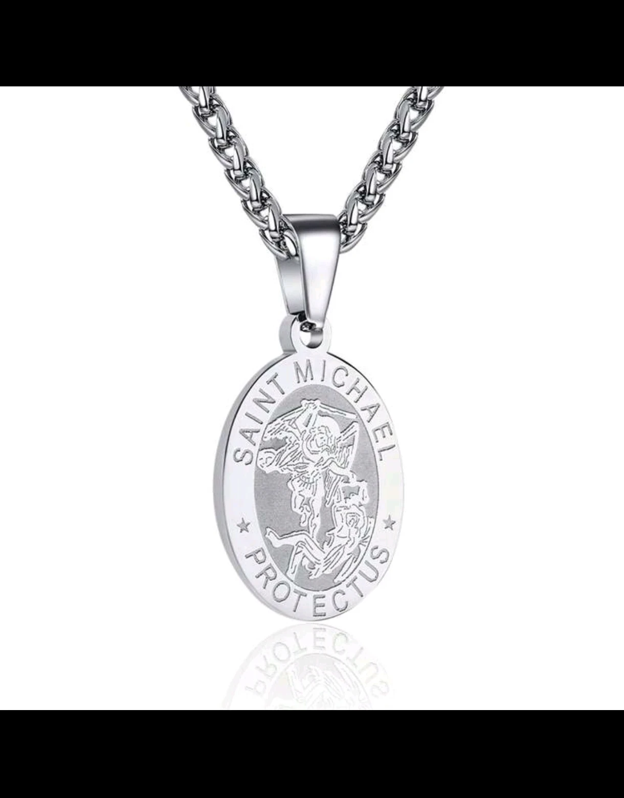 Cadena con Medalla de San Miguel Arcángel en Acero Inoxidable 3