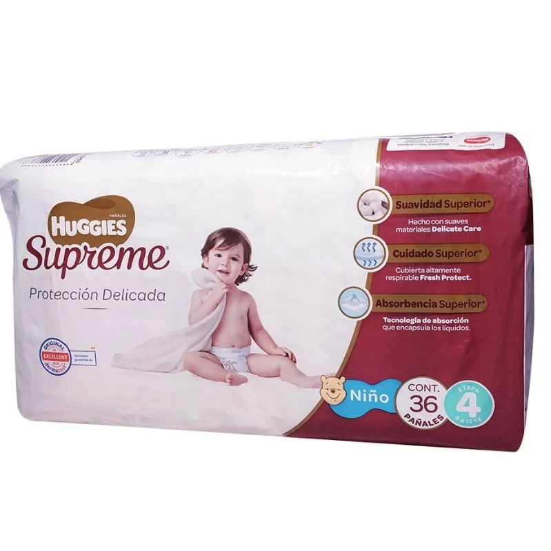Pañal huggies supreme  etapa 4, 36 pzs