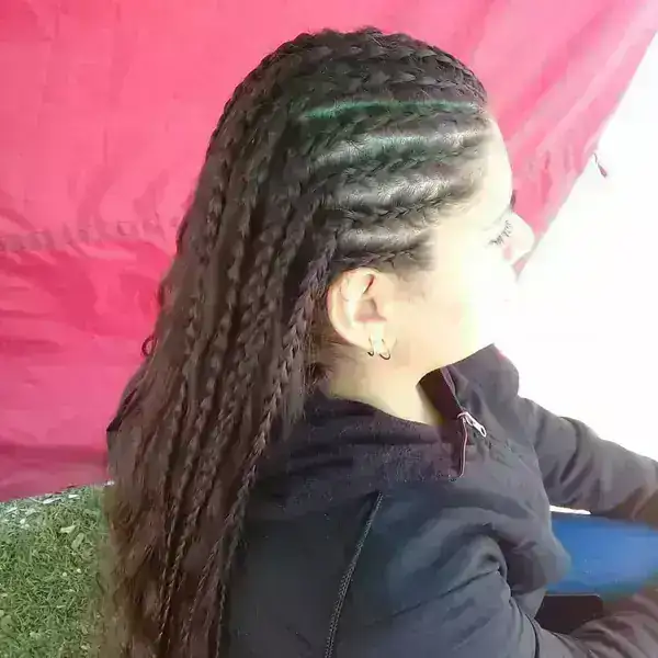 Siete trenzas laterales 
