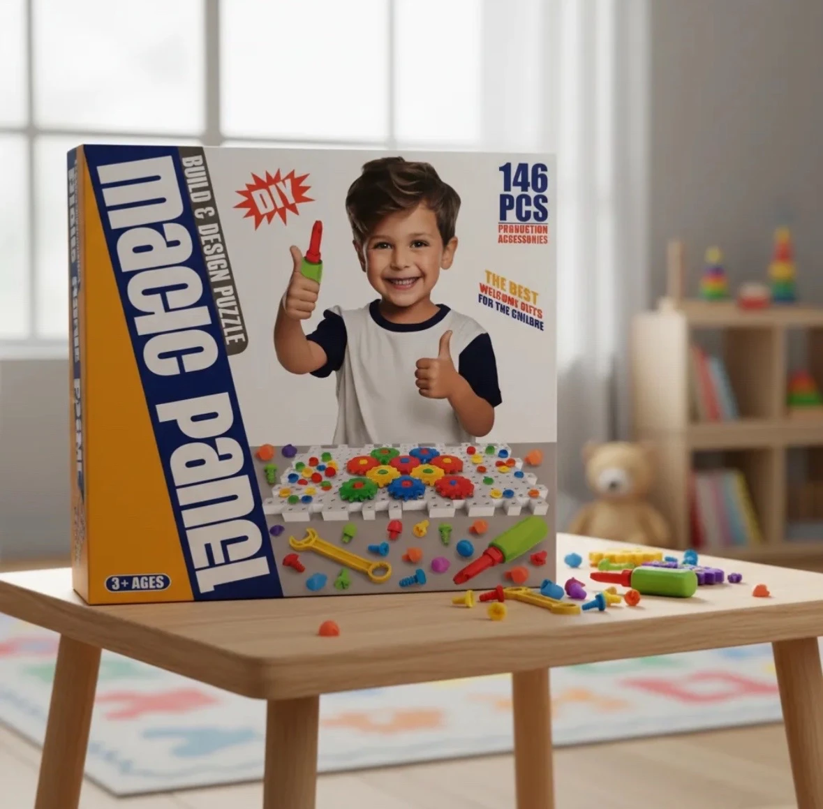 juego didactico magic panel con engranajes 146 piezas