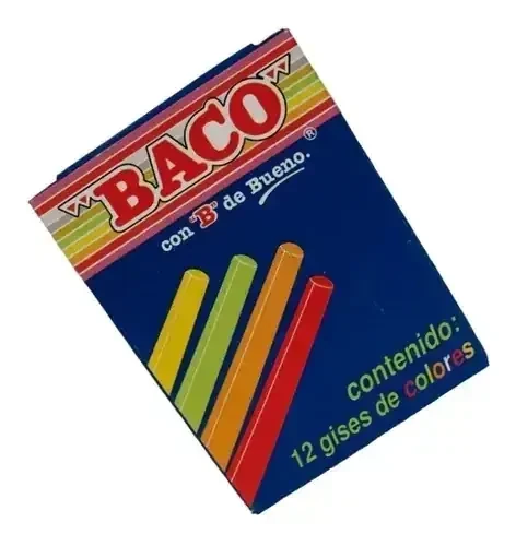 Caja con 12 gises de colores delgados 3