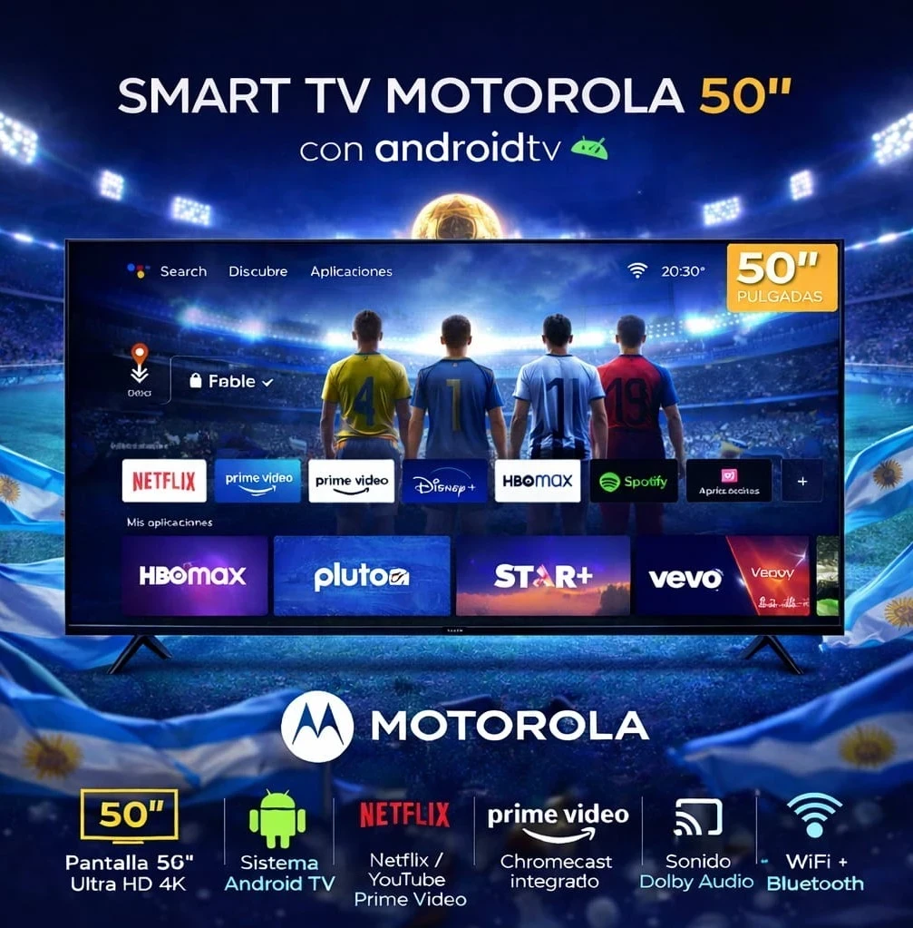 SMART TV MOTOROLA 50" C/ANDRIOD TV