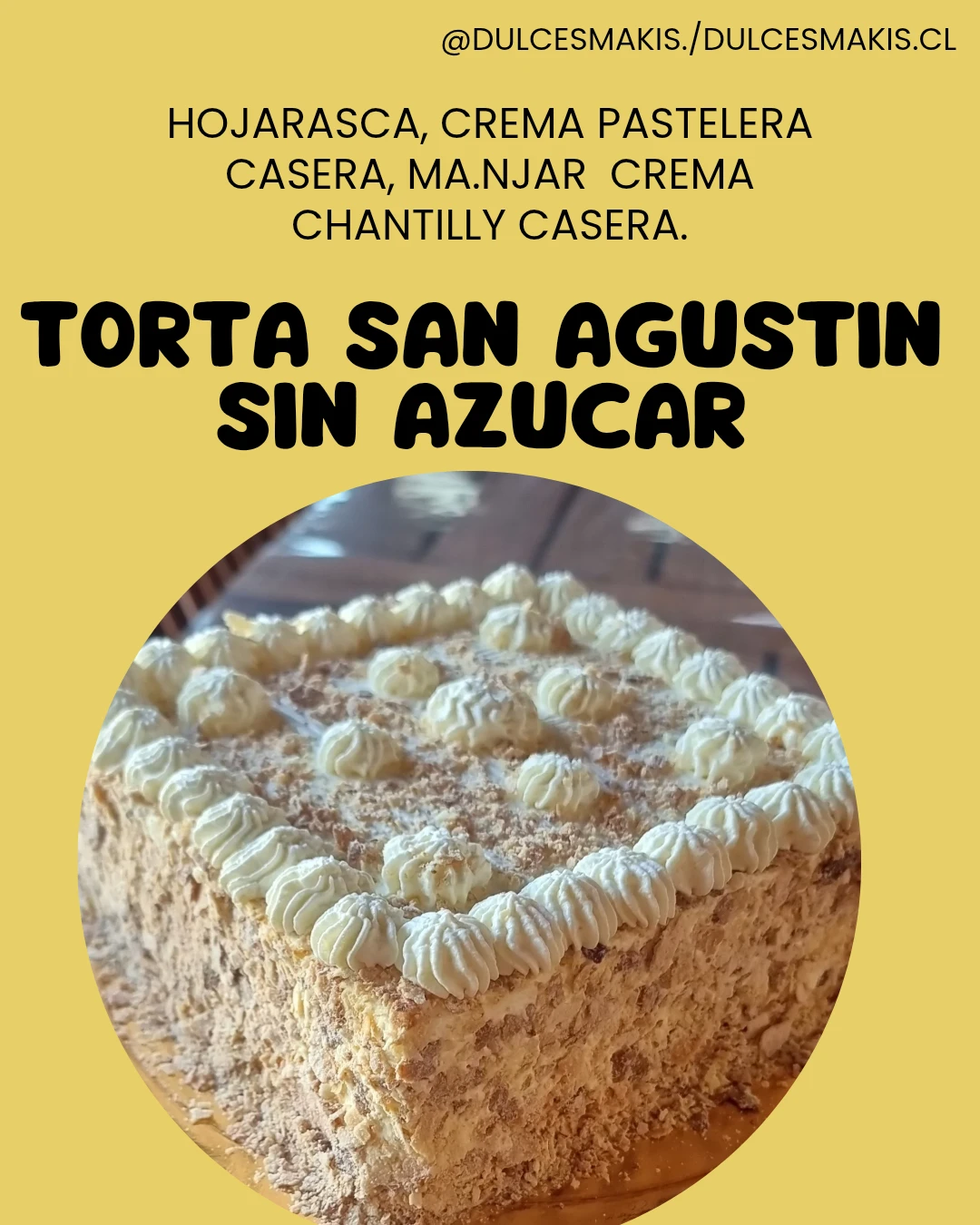Torta San Agustin Sin Azúcar./ 30 Personas.