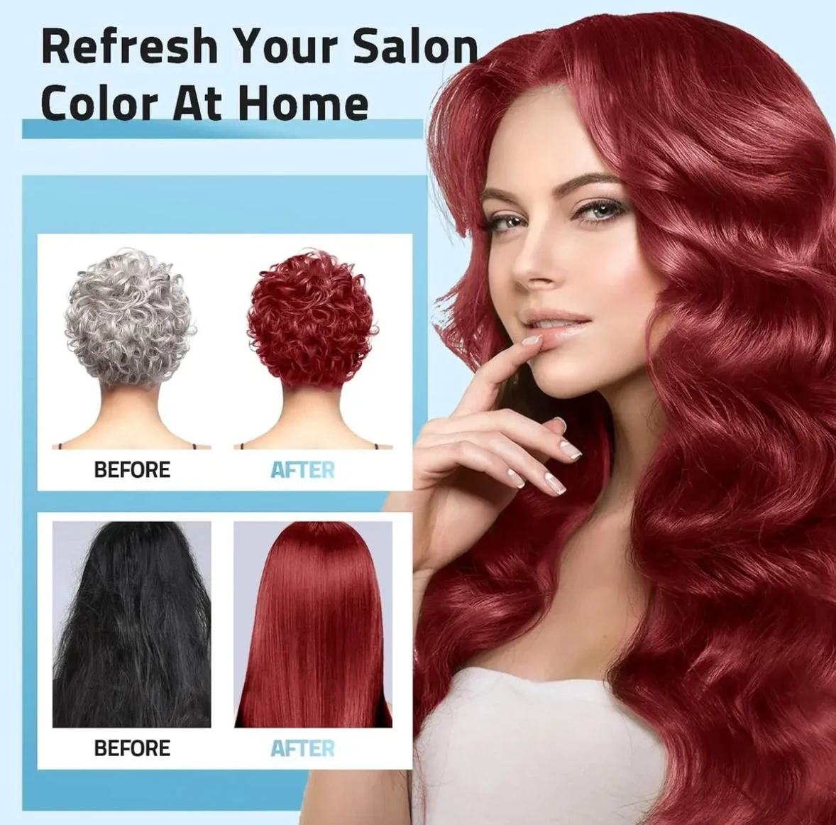 Shampoo/locion matizadora 3 en 1 color rojo vino oscuro 3