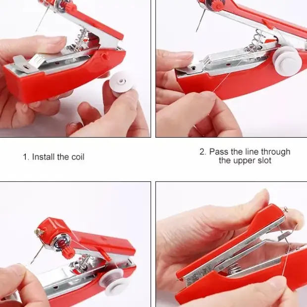 Mini máquina de coser manual tipo engrampadora 
