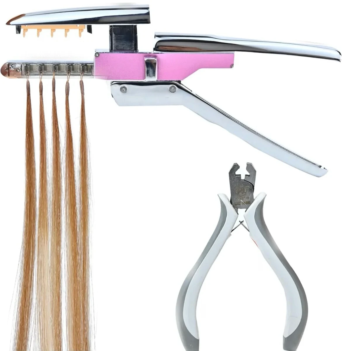 Máquina de extensiones de cabello de 2ª generación 6D, kits de herramientas de extensiones de cabello sin rastro