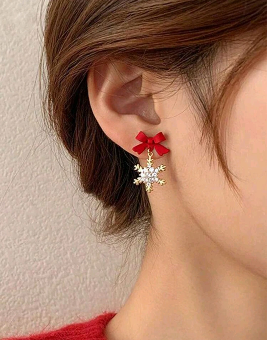 Aretes moño de copo