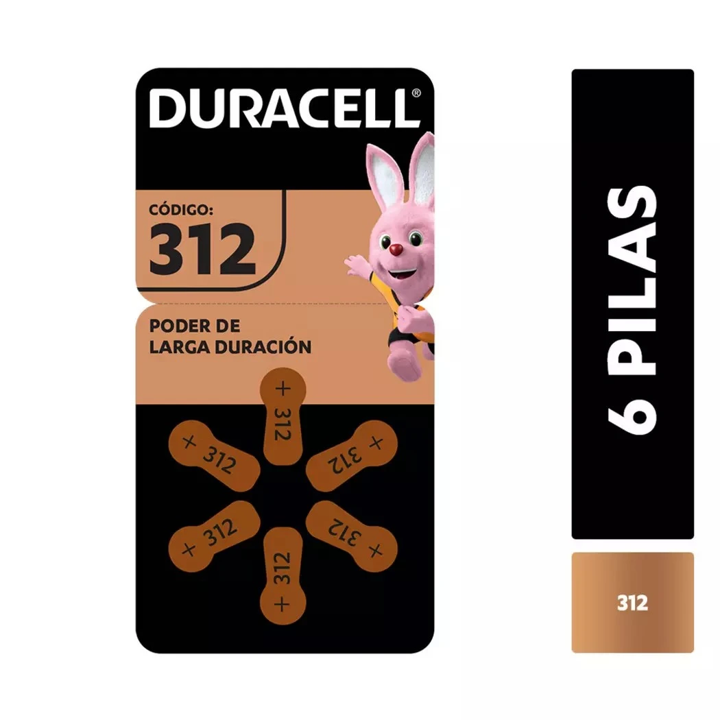 Pilas para Audífono Duracell DUR312 (Tamaño 312) | Electrónica Joma