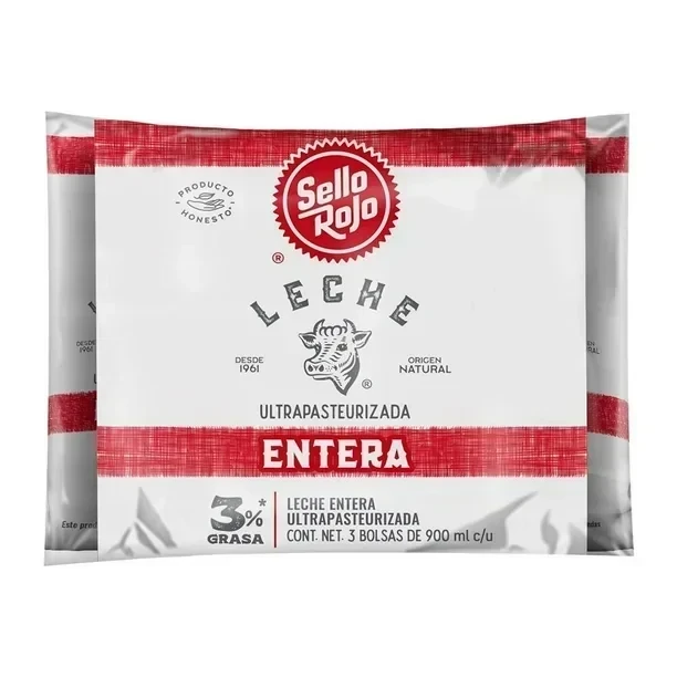 Leche Sello Rojo entera de Cont. Neto .900 ml