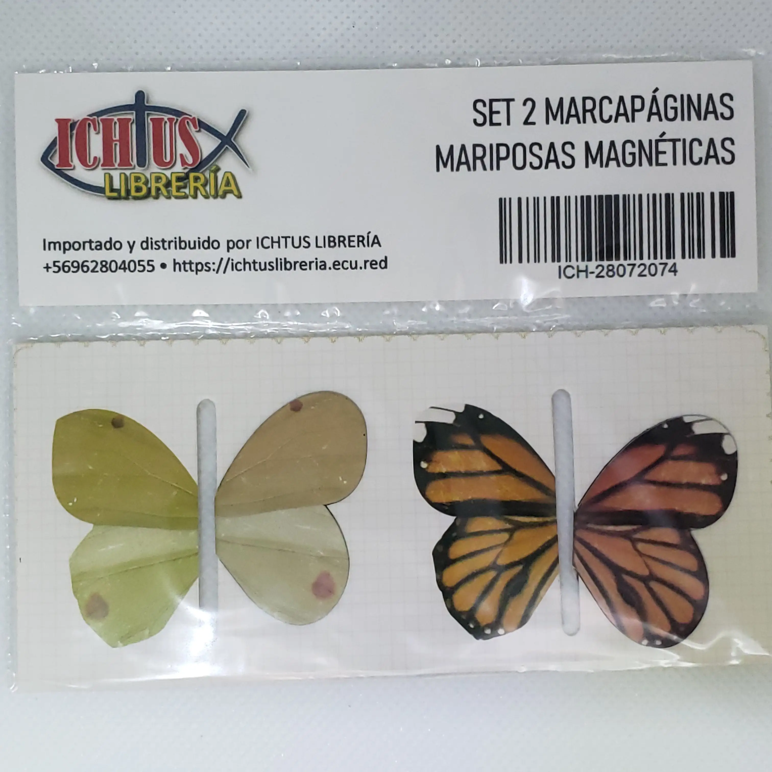 Set 2 marcapáginas mariposas magnéticas