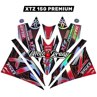 Xtz 150 Calcomanias 2025 Premium Tornasol Rojo