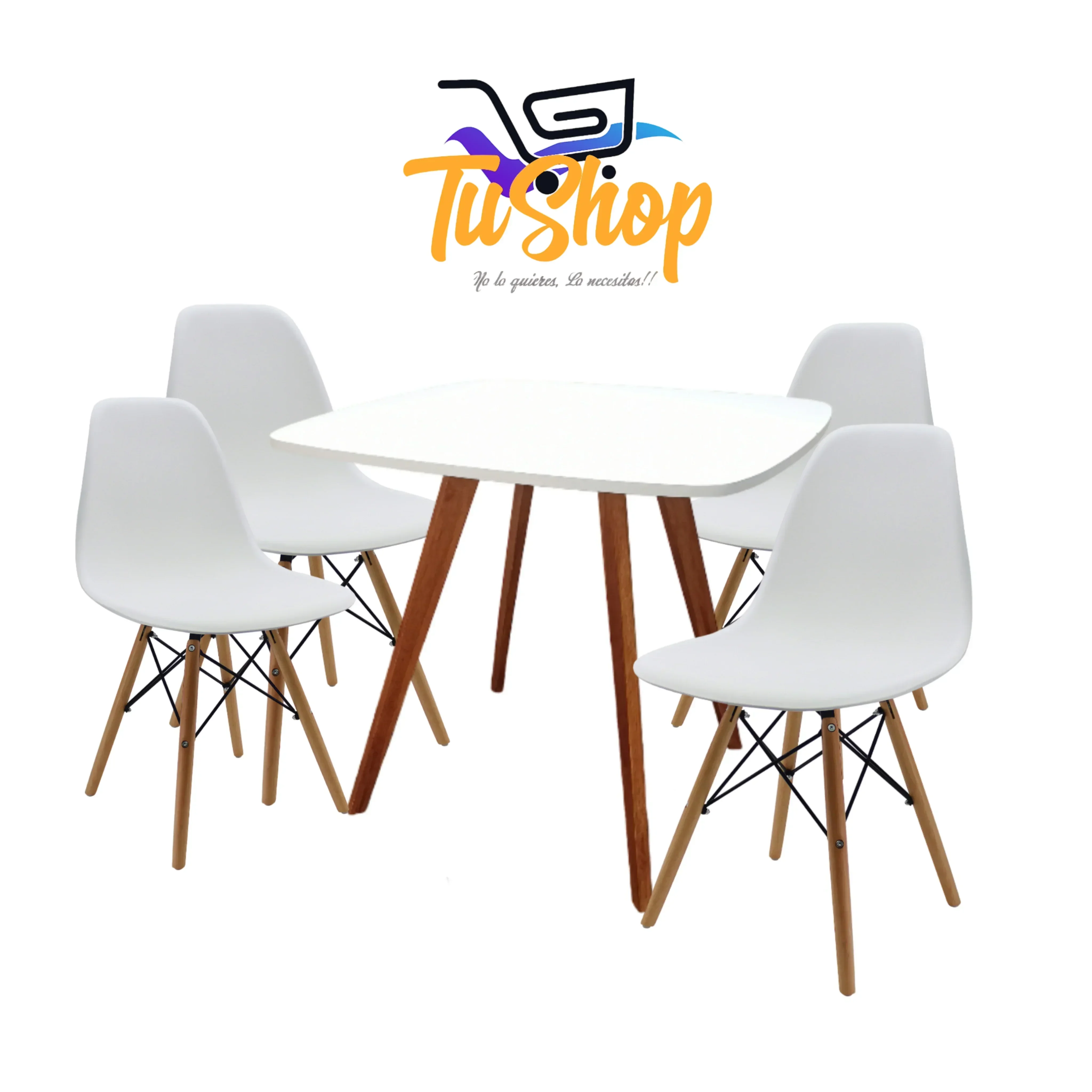 Juego Comedor 4 Puestos Tipo Nordico 
