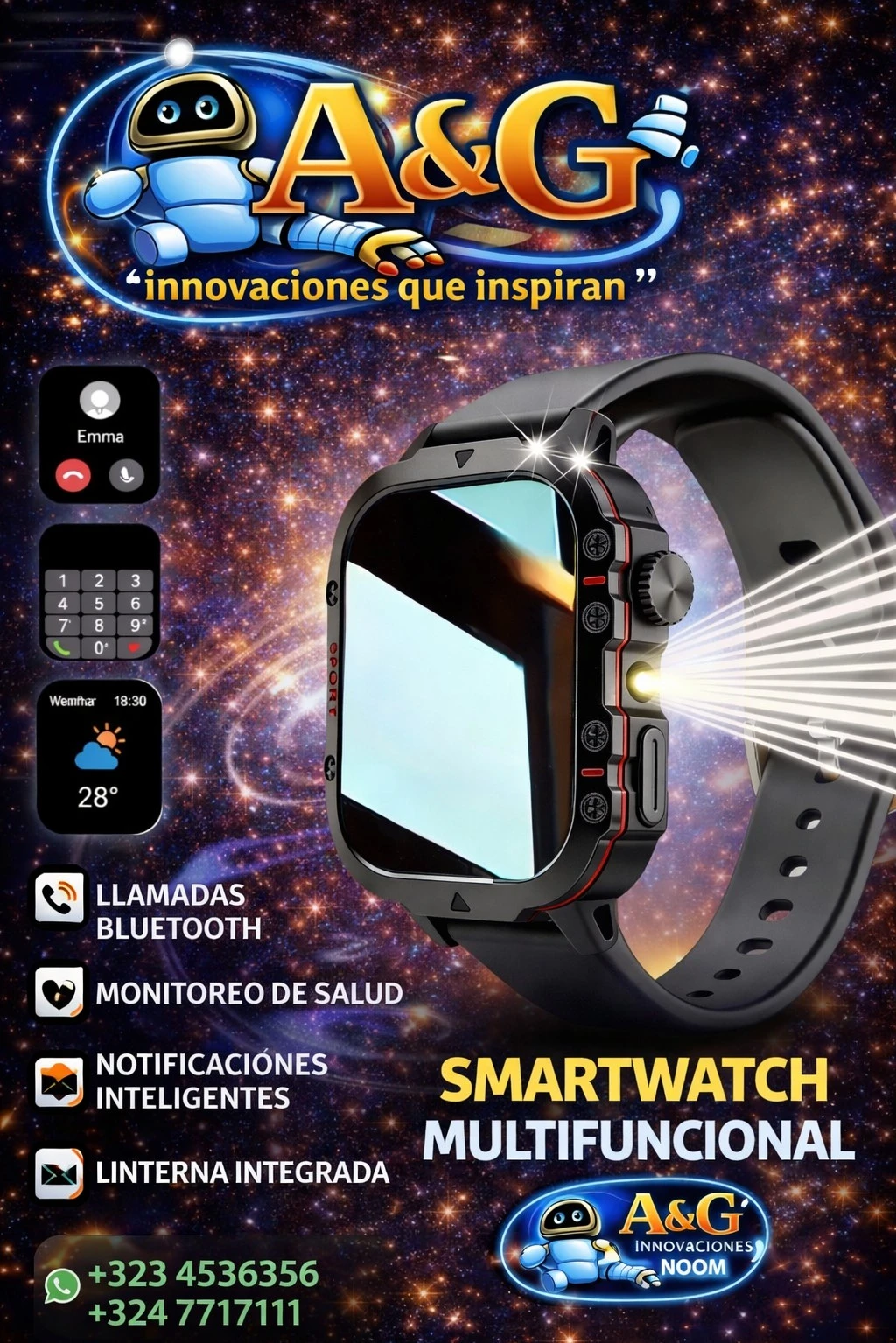 Smartwatch unisex inteligente 