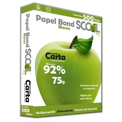 Paquete de 500 hojas t/carta 75gr 3