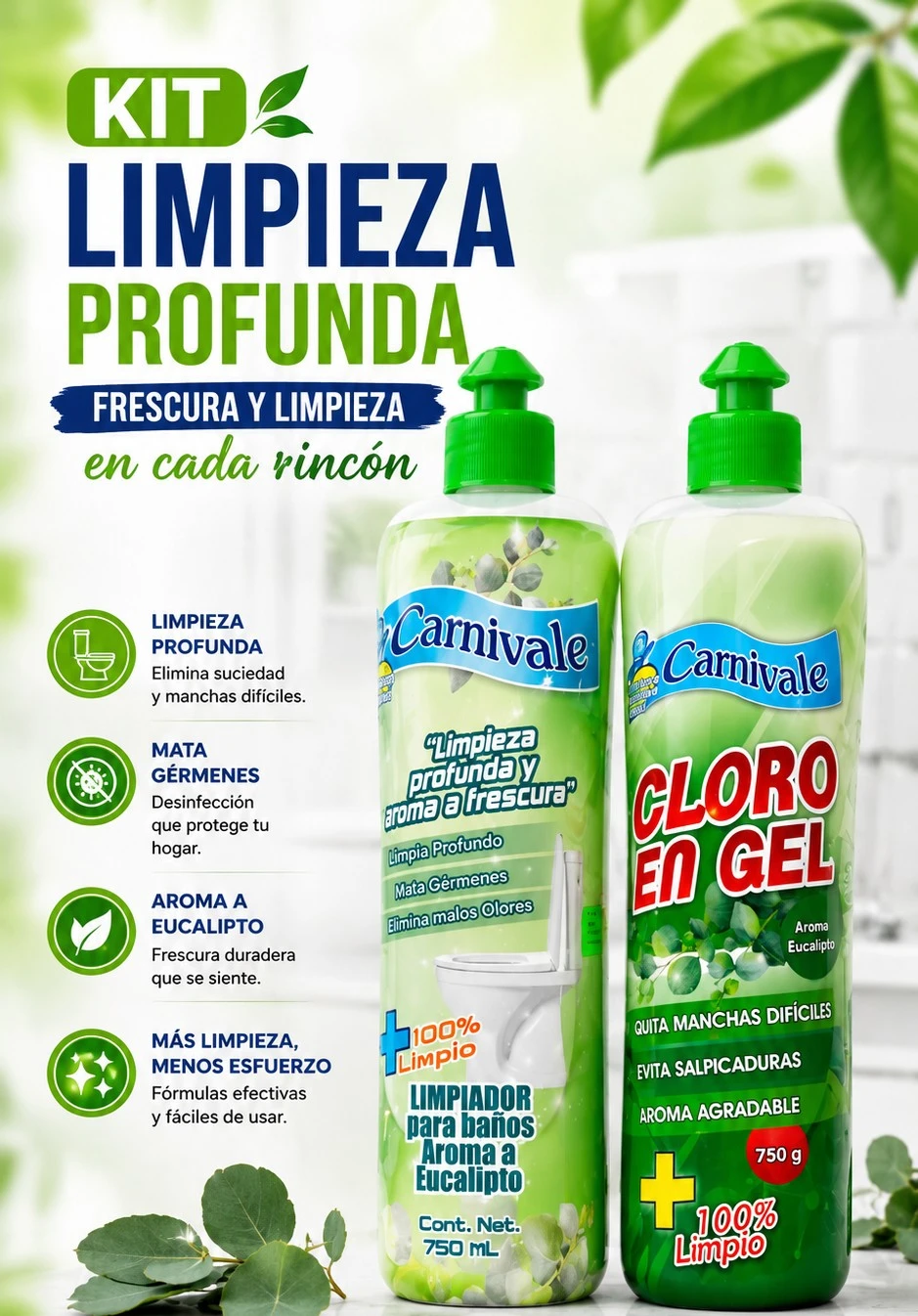 Kit de Limpiador y Clor en Gel de Eucalipto
