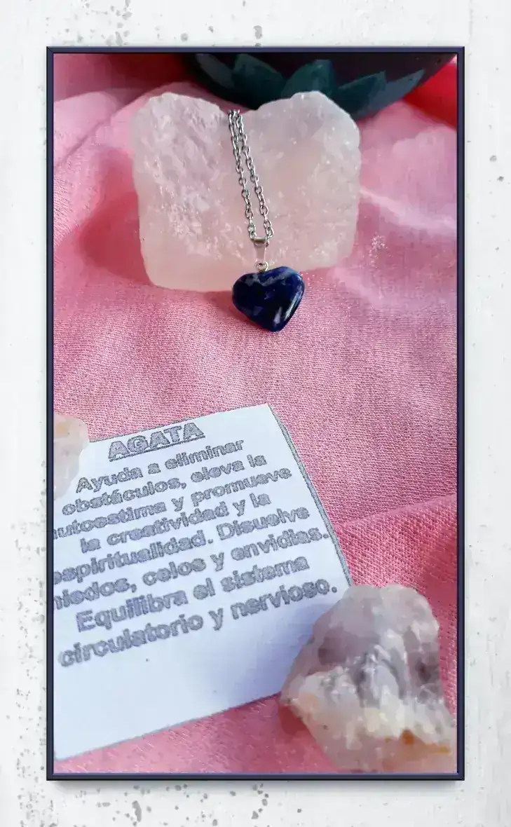 Dije Ágata corazón  2