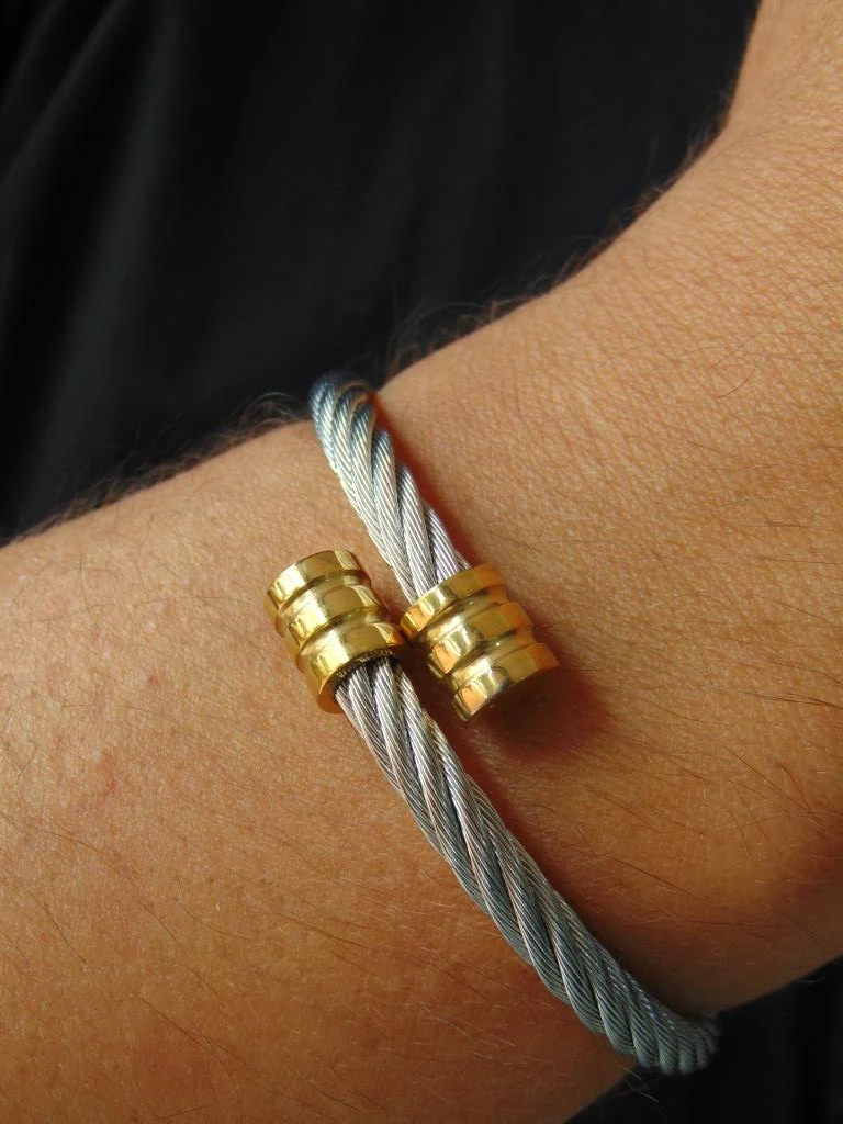 PULSERA ACERO DOR HOMBRE ARO GUAYA PLATE 2